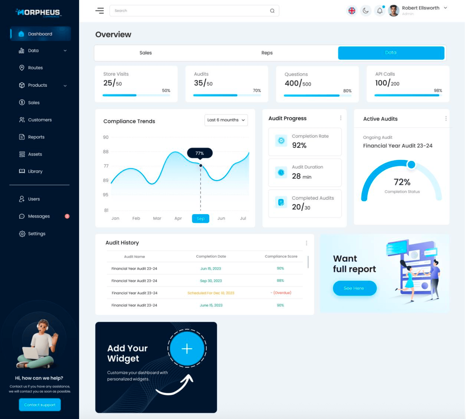 Morpheus Commerce Dashboard